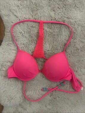 Victoria's Secret Neon Hot Pink Racerback Push-Up Bikini Top